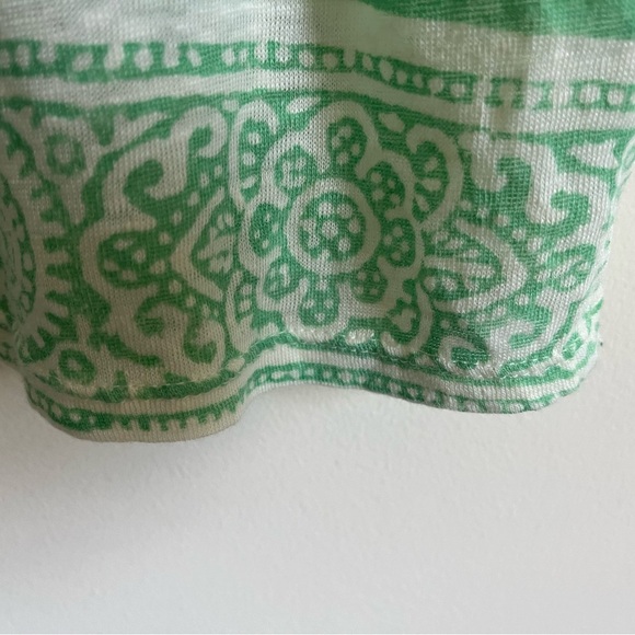 Calypso St. Barth Green and White Linen Short Sleeve Tee Womens Sz XS EUC - Picture 6 of 14